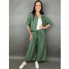 Dámský komplet Zoya v khaki barvě - styling s bíílým topem