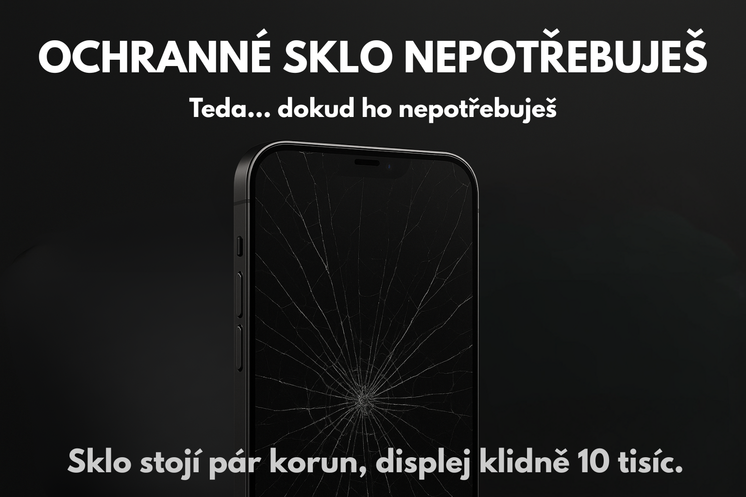 rozbitý iPhone
