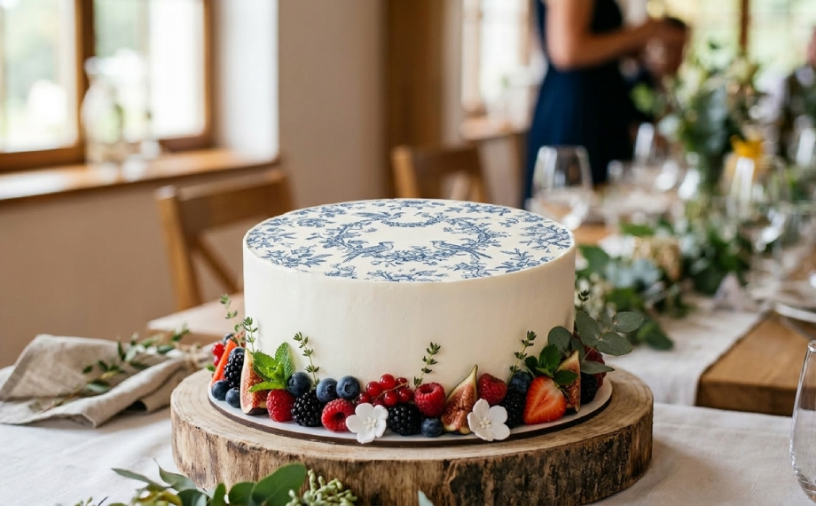 Dort s jedlým papírem a ovocem dole