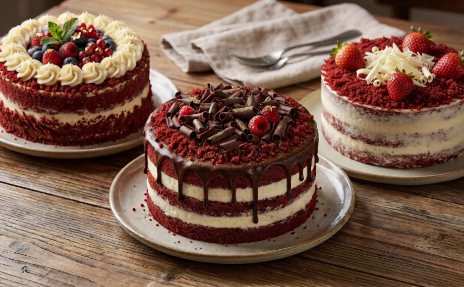 Inspirace na zdobení red velvet dortu