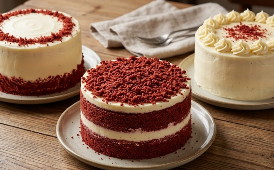 Ozdobený red velvet dort
