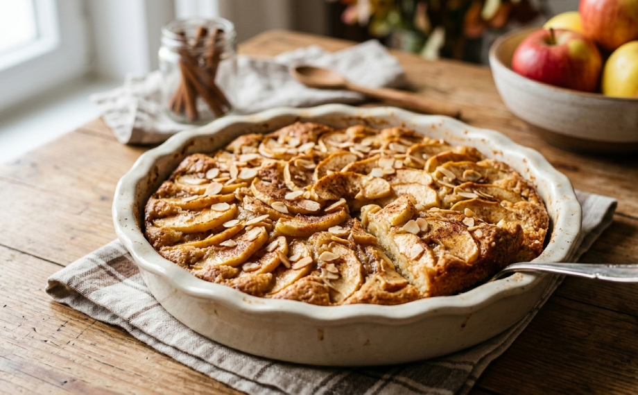 Rychlý jablečný koláč do kulaté formy