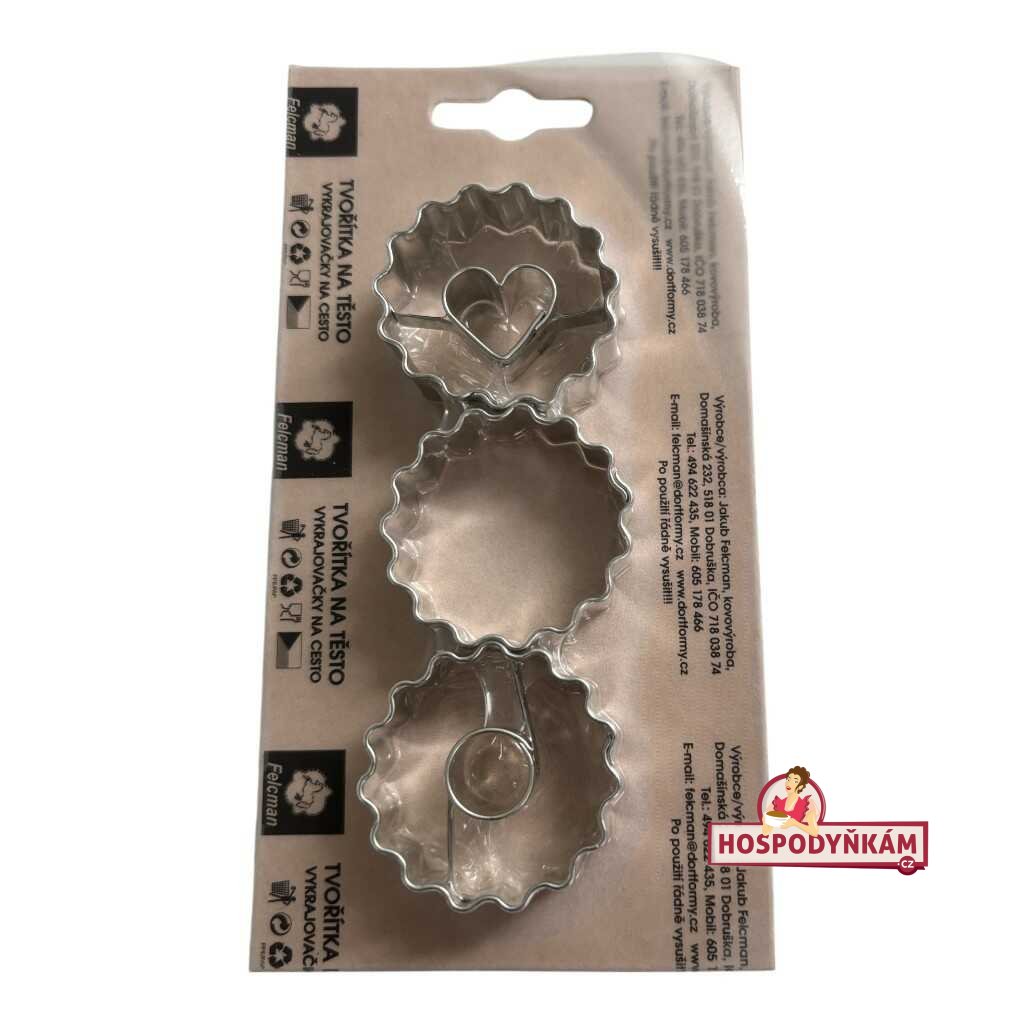 Sada mini vykrajovátek vroubkovaná kolečka se středem 1