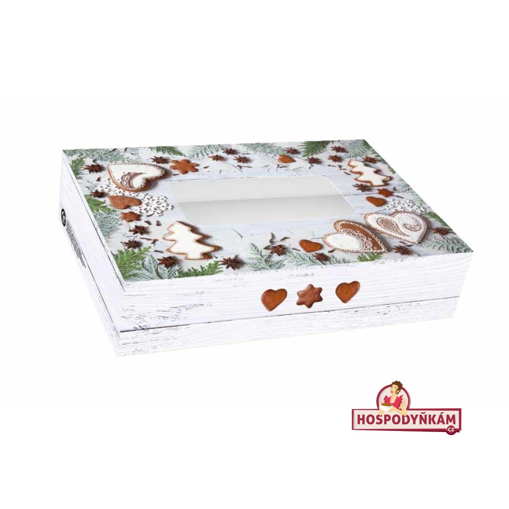 Alvarak Krabice na cukroví bílá vánoční