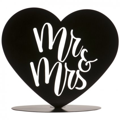 Svatební dekorace srdce Mr. & Mrs.