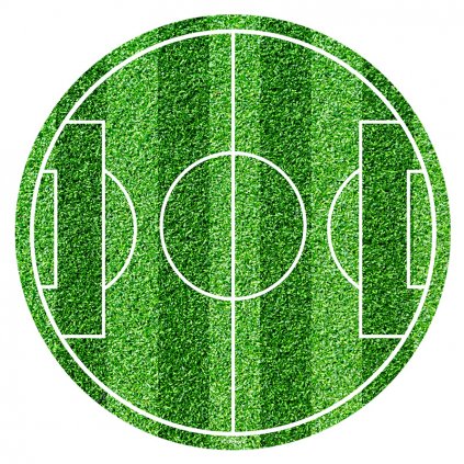 Fondánový obrázek fotbalové hřiště, kruh