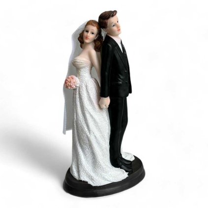 Figurka na dort nevěsta a ženich držící se za ruce 1