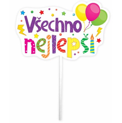 Zapichovací dekorace Všechno nejlepší (s balónky) 1