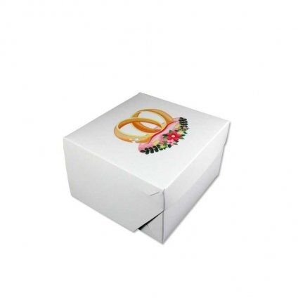 Krabice na výslužku Snubní prsteny 14x14x9cm
