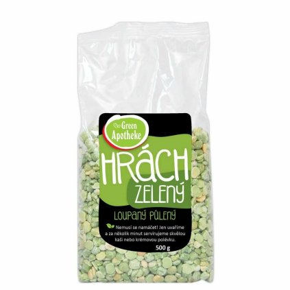 hrách zelený loupaný půlený