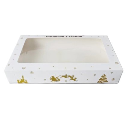 Krabička na vánoční cukroví Bílá Vyrobeno s láskou