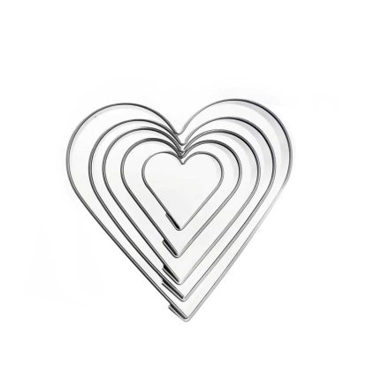 Orion Sada nerezových vykrajovátek Srdce 5ks