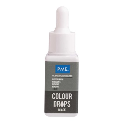 PME Colour Drops Black 20ml (barva do tuků)