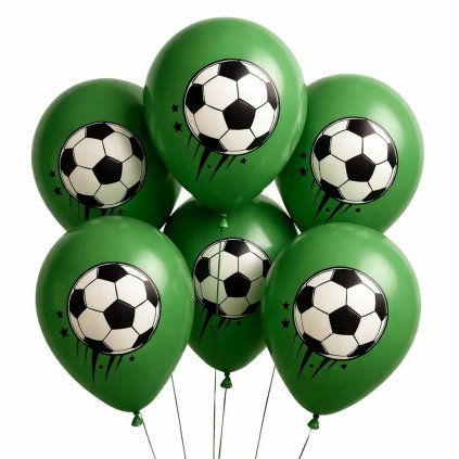 Balónky Fotbalový míč zelený 7ks