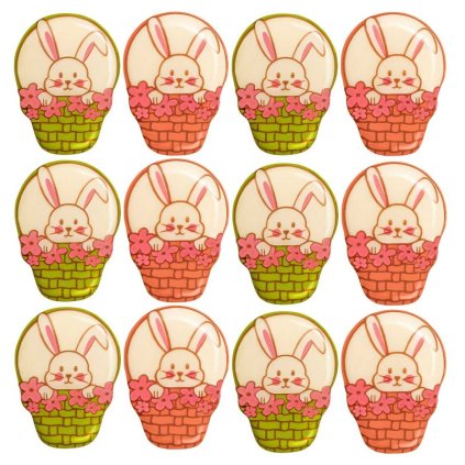 Barbara Čokoládová dekorace Zajíček v košíku 12ks