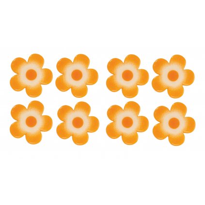 Čokoládová dekorace Kytičky oranžové 8ks