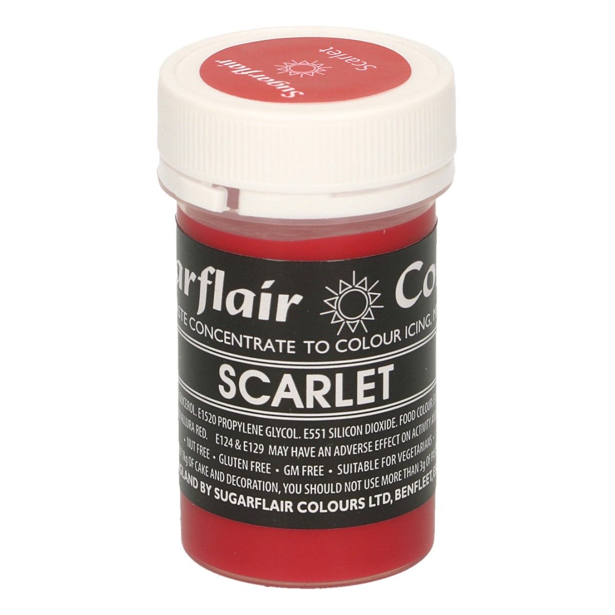 Gelová barva Sugarflair Scarlet 25g