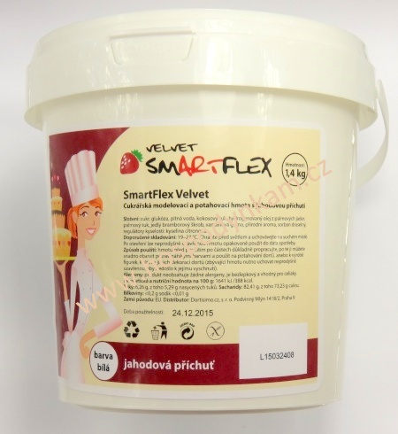 Smartflex velvet 0917 jahoda potahovací hmota 1,4kg