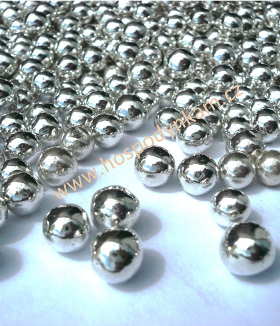 Cukrové zdobení - perličky stříbrné maxi 40g