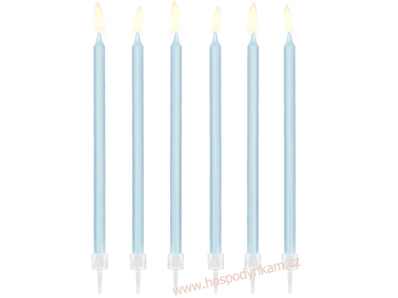 Dortové svíčky dlouhé modré 12ks