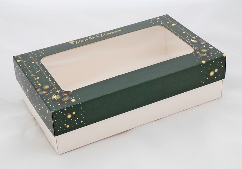 Krabice na cukroví Veselé Vánoce (zelená)