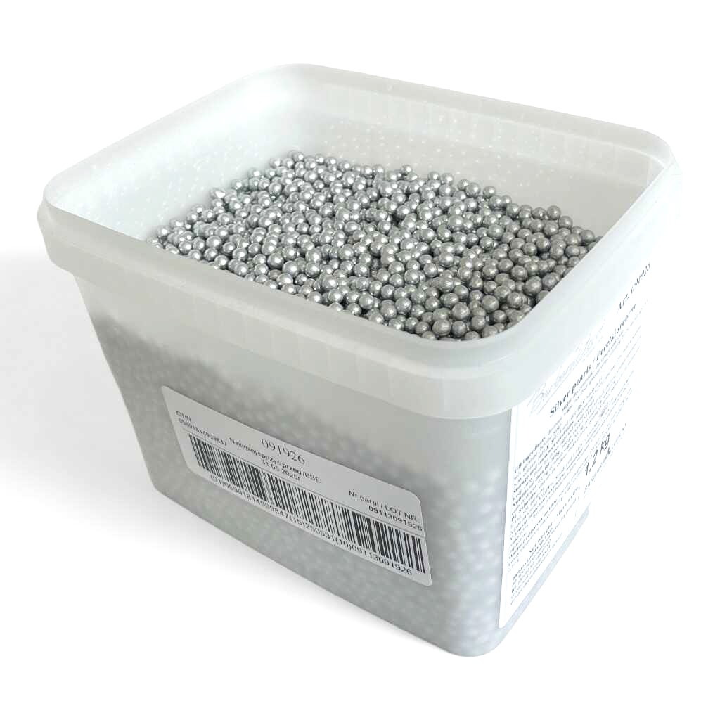 Křupinky - perličky stříbrné Hmotnost: 1,2 kg