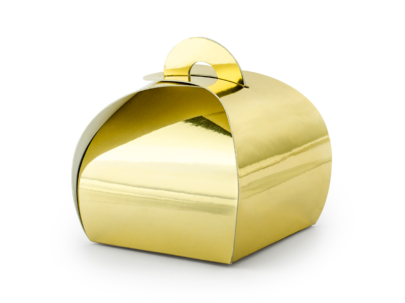 Krabička na svatební koláčky zlatá 10ks