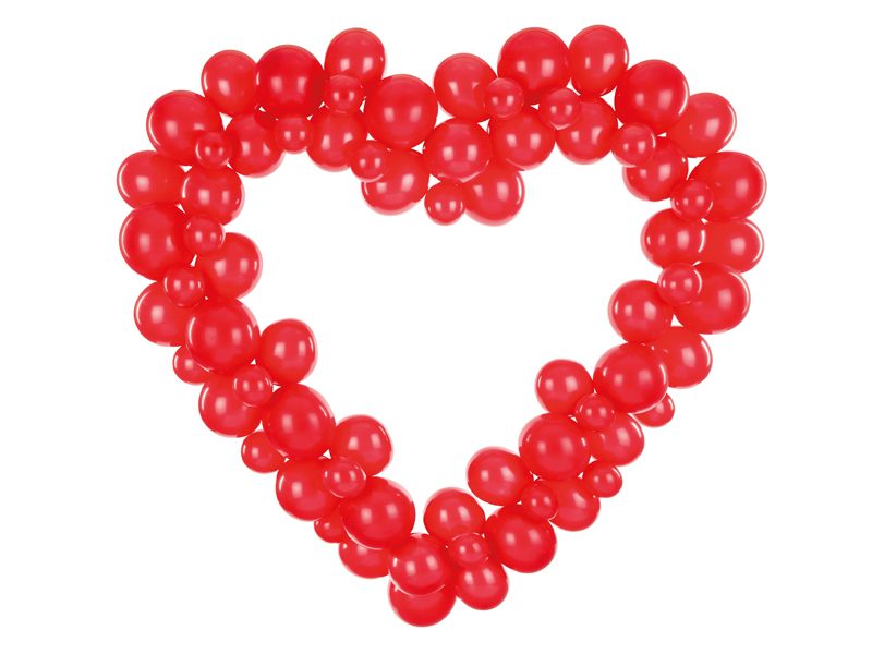 Srdce z balónků červené 160cm