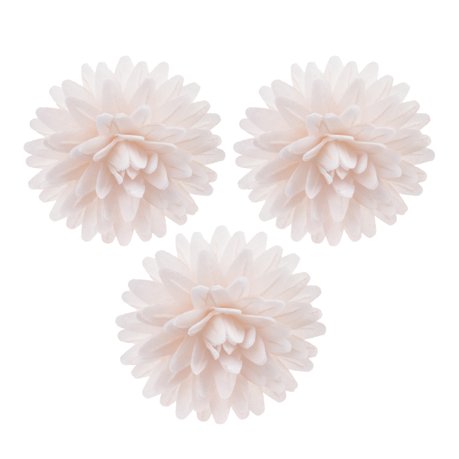 Jedlý papír 3D bílé květy 12ks