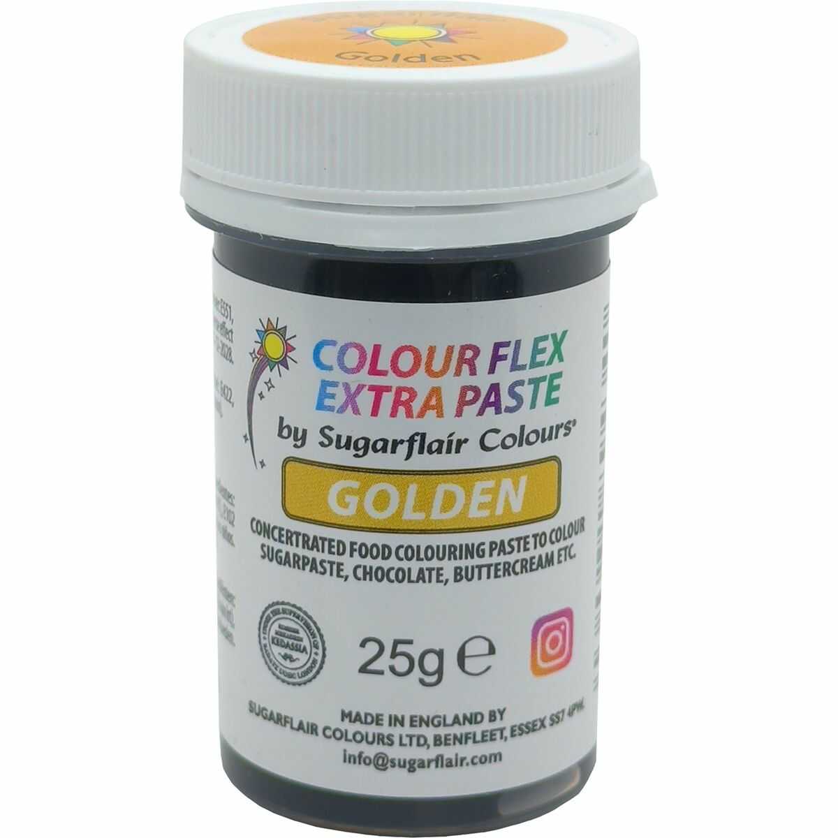 Sugarflair Gelová barva Extra Paste Golden