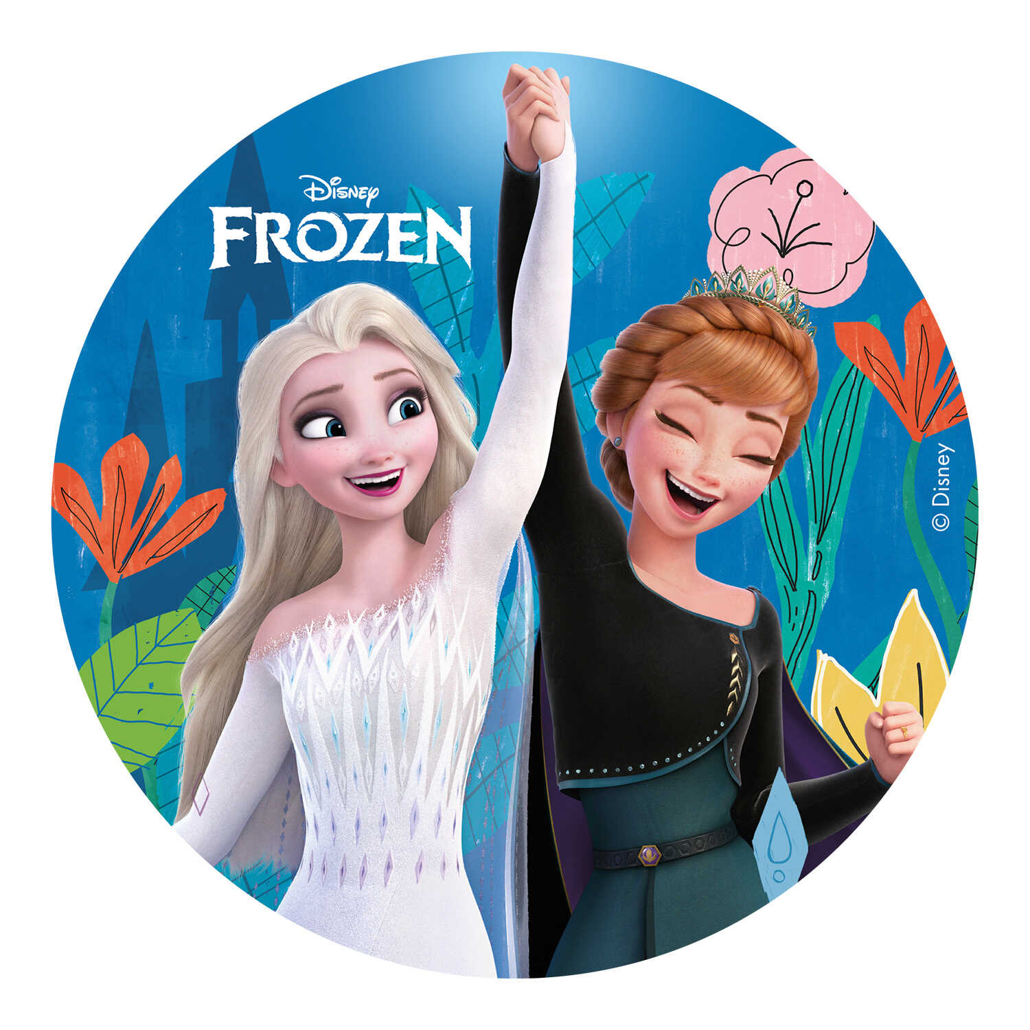 Fondánový obrázek Frozen Anna a Elsa 15,5cm
