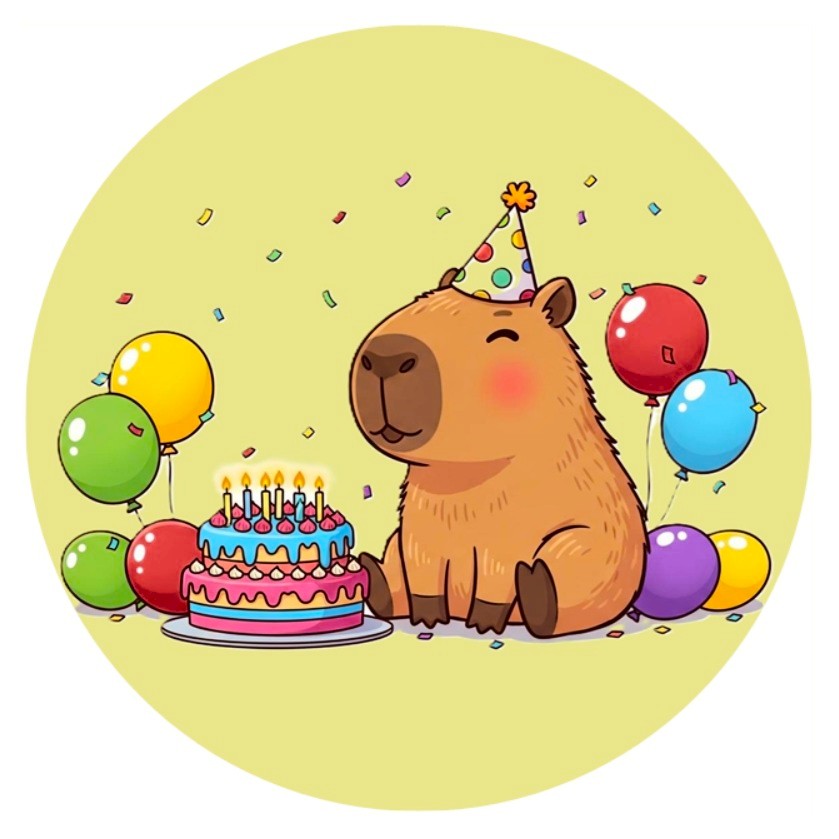 Hospodyňkám.cz Jedlý papír kapybara s balónky