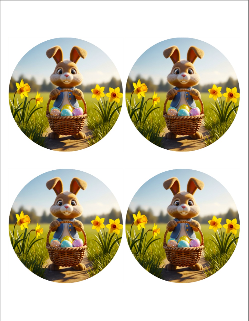 Hospodyňkám.cz Jedlý papír Velikonoční zajíček (10cm, 4ks)