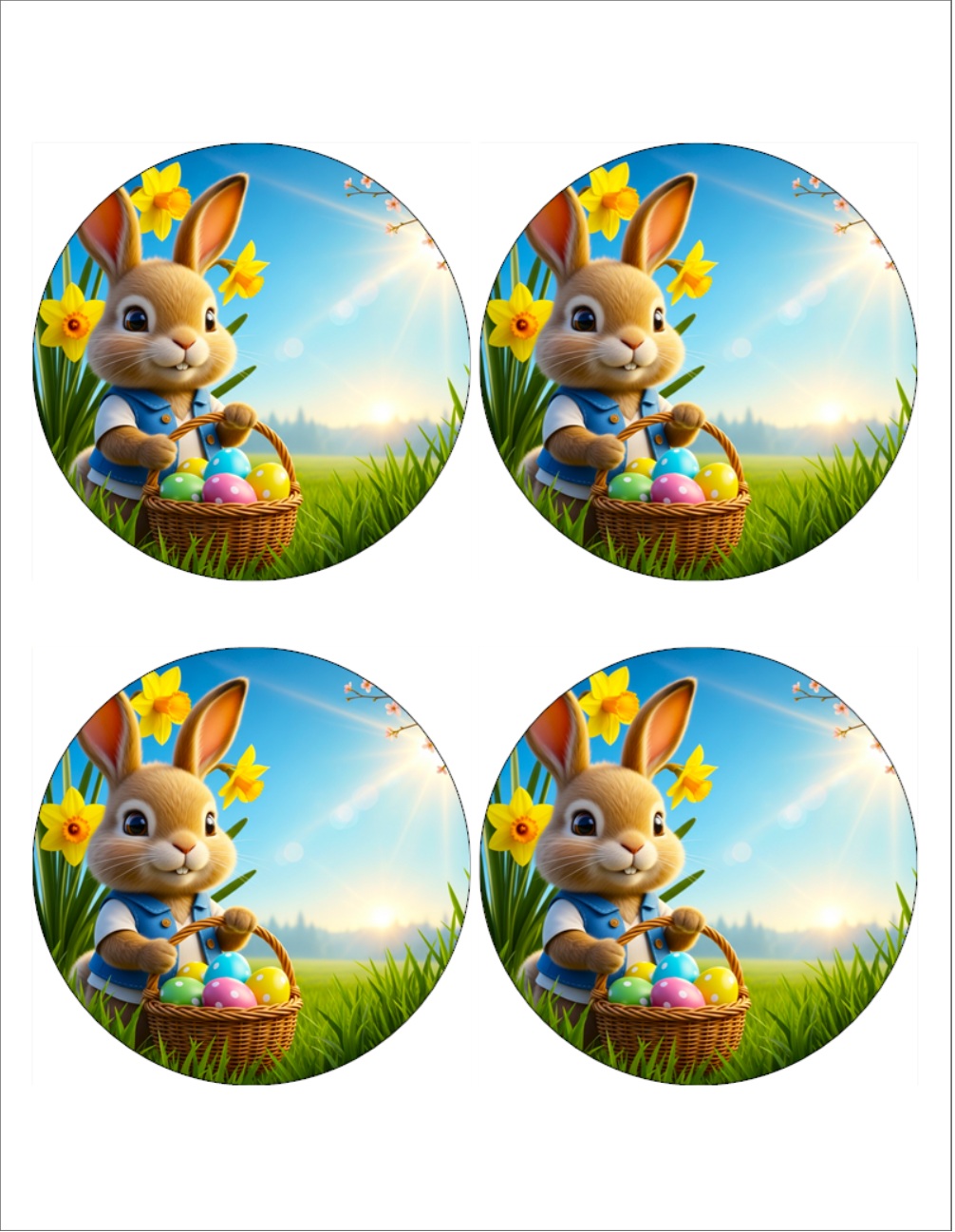 Hospodyňkám.cz Jedlý papír Velikonoční zajíček I (10cm, 4ks)
