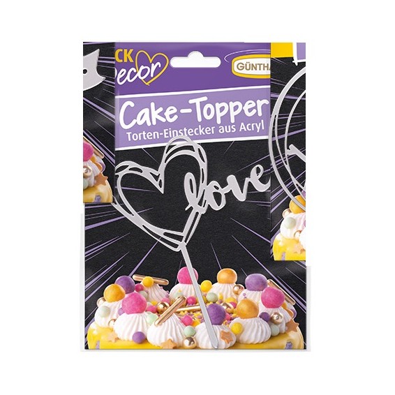 Günthart Zapichovací dekorace zlatá/stříbrná Motiv: Srdce stříbrné LOVE