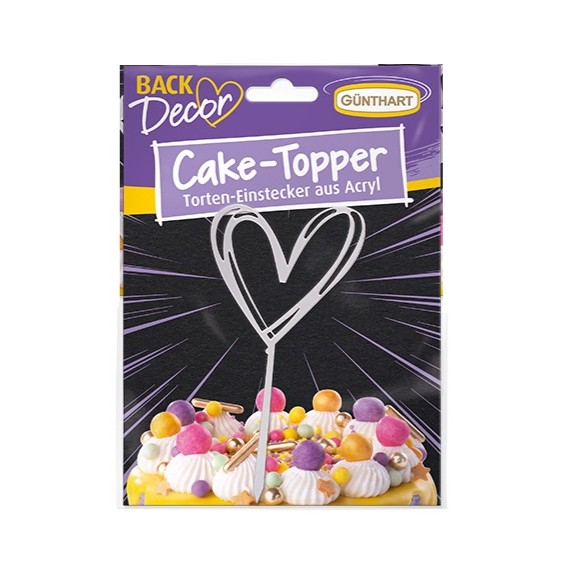 Günthart Zapichovací dekorace zlatá/stříbrná Motiv: Srdce stříbrné