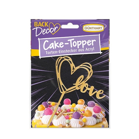 Günthart Zapichovací dekorace zlatá/stříbrná Motiv: Srdce zlaté LOVE