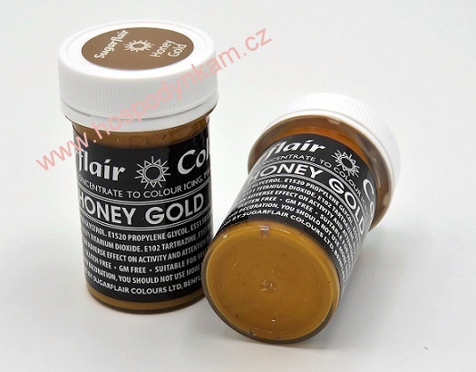 Gelová barva Sugarflair Honey Gold 25g