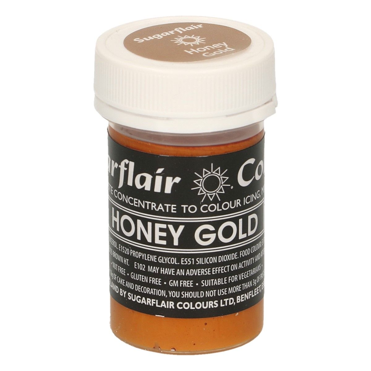 Gelová barva Sugarflair Honey Gold 25g