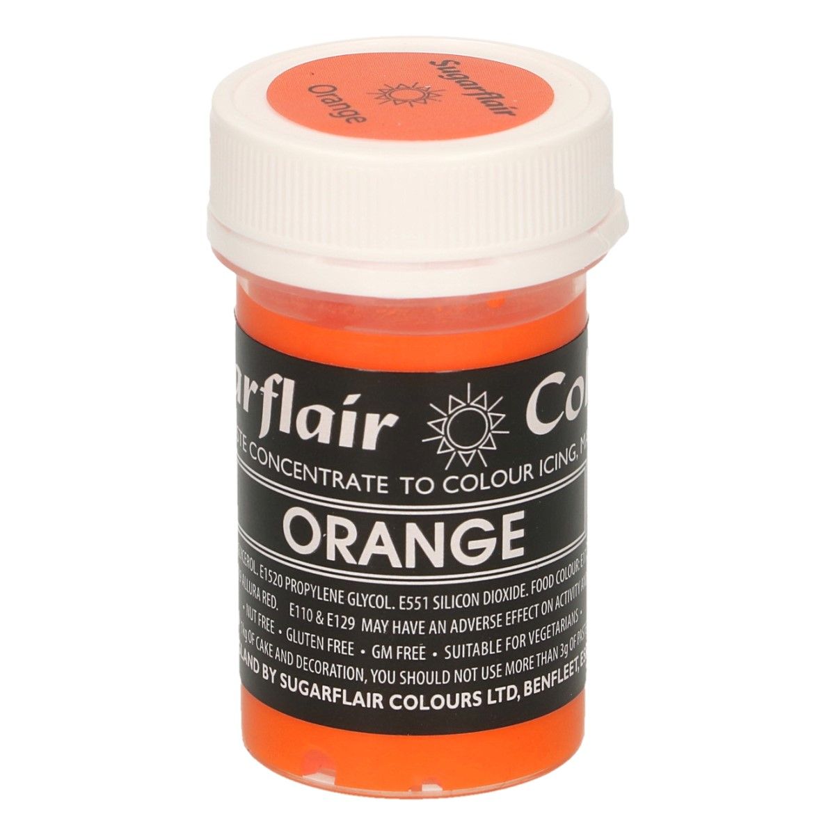 Gelová barva Sugarflair Orange 25g