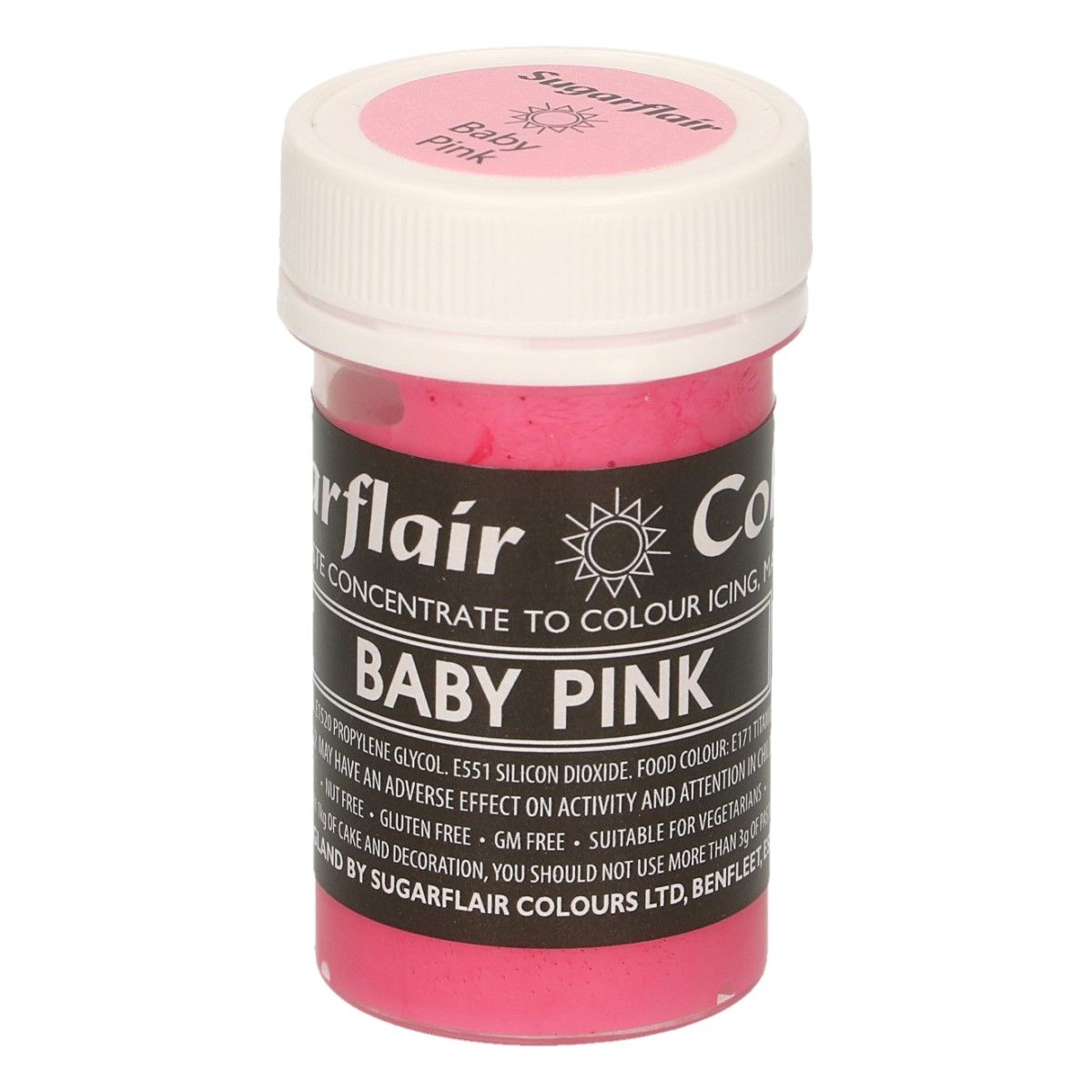 Gelová barva Sugarflair Baby Pink 25g