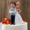 Figurka na dort - svatební pár s tulipánem