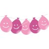 Balónky smajlík LED svítící, růžové 5ks