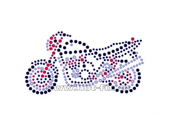 M016 - motocykl bandit nažehlovací potisk z hot-fix kamenů, rozměry cca 10,8x5,7cm
