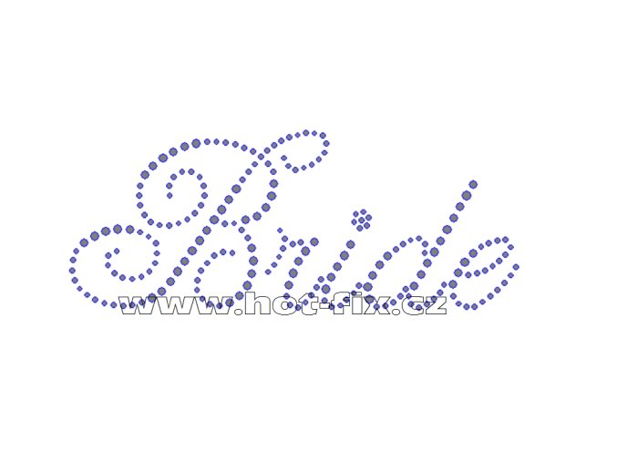 SVAT016 - Bride nažehlovací hot-fix kamínkový potisk pro nevěstu, rozměry cca 15,0x6,0cm