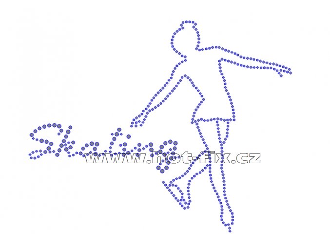 C030 - krasobruslařka a nápis skating nažehlovací potisk z hot-fix kamenů, rozměry cca 20,0x15,9cm