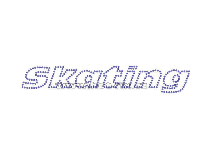 C127 - Skating nažehlovací potisk z hot-fix kamenů na textil pro příznivce krasobruslení, rozměry cca 18,6x3,1cm