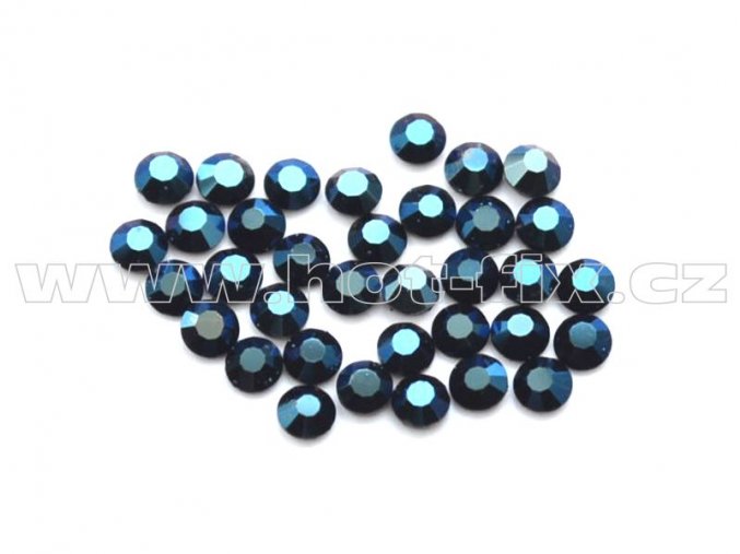 celobroušené hot-fix kameny Premium barva 130 Blue hematite /tmavě modrá s kovovým leskem, velikost SS 6, balení 144ks, 720ks nebo 1440ks