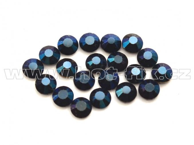 celobroušené hot-fix kameny Premium barva 130 Blue hematite /tmavě modrá s kovovým leskem, velikost SS10, balení 144ks, 720ks nebo 1440ks