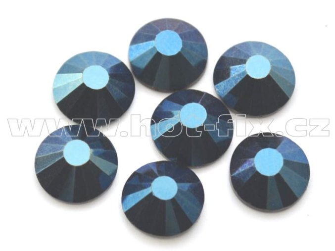 celobroušené hot-fix kameny Premium barva 130 Blue hematite /tmavě modrá s kovovým leskem, velikost SS30, balení 144ks, 720ks nebo 1440ks